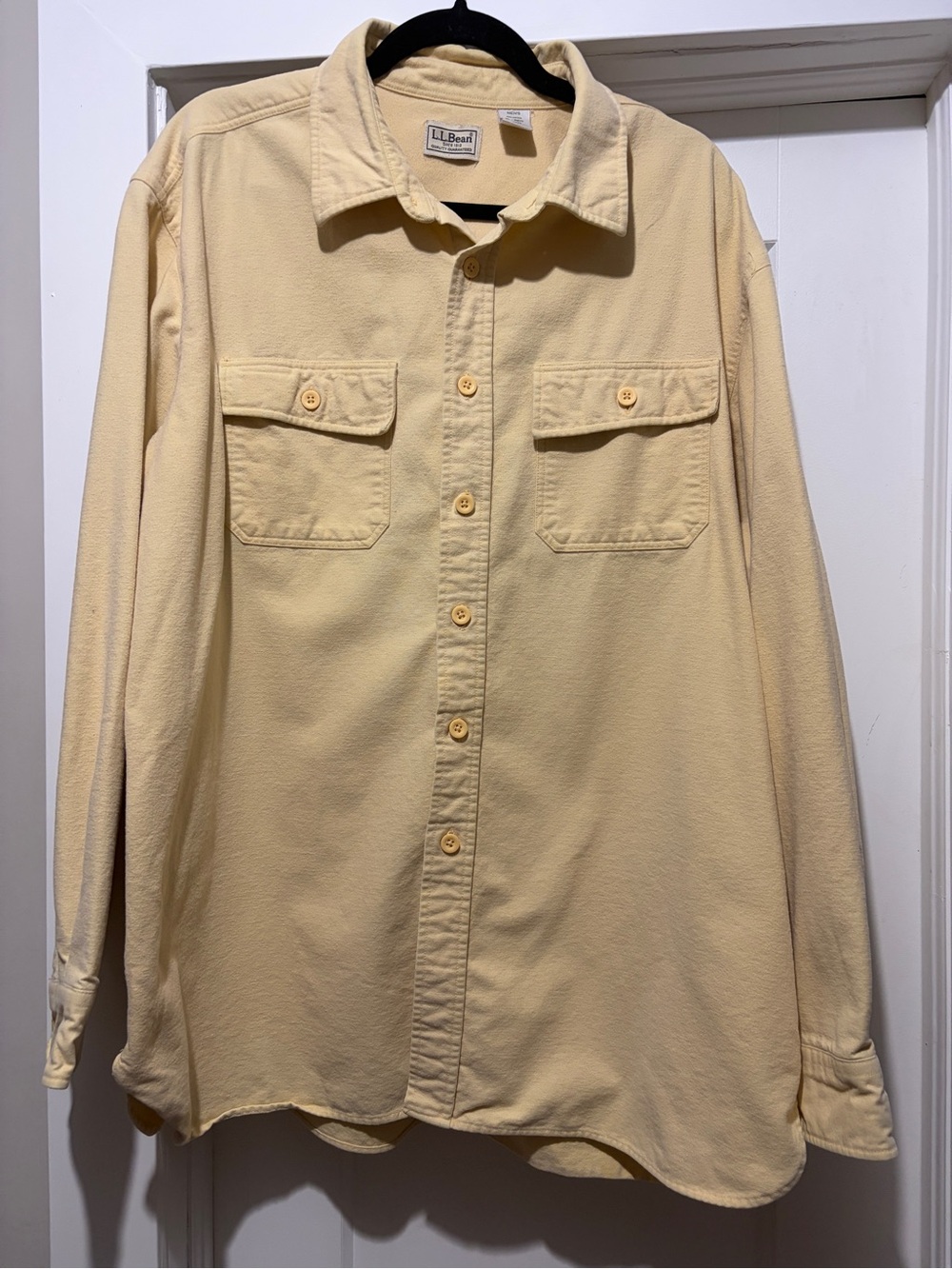 L.L. Bean Pale Yellow Long-Sleeve Button-Down Shirt